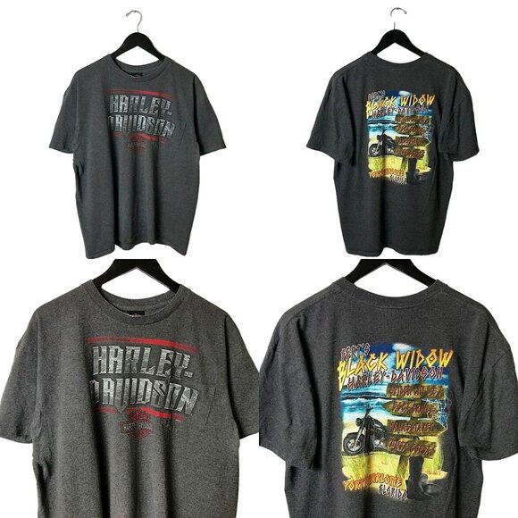 Harley Davidson Port Charlotte Florida T Shirt Gray Adult Extra Large XL Solid - Picture 1 of 16